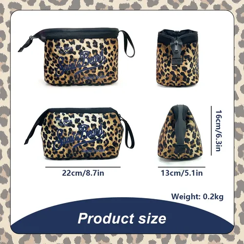 Bolso De Maquillaje Beach Estampado De Leopardo De Verano A