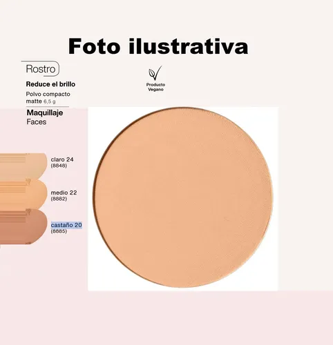 Polvo Compacto Matte 6,5g Faces Natura Vegano