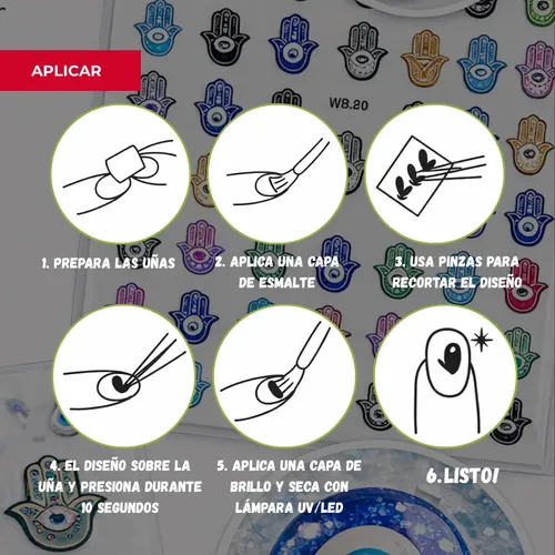 Stickers P Uñas Manicuria Decoración Autoadhesivas Pack X3