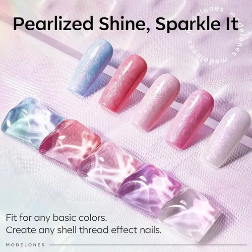 Modelones Pearl Glitter Gel Top Coat 0.33 Fl Oz