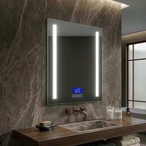 Espejo Bluetooth Luz Led Desempañador Baño Rectangular 80×60