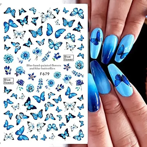 8hojas Mariposa Arte De Uñas Pegatinas Para Uñas De Acrílico