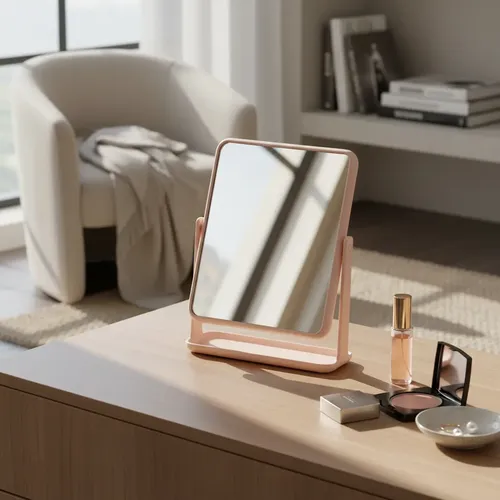 Espejo Maquillaje Rebatible Portatil Aumento Doble Faz Apoyo