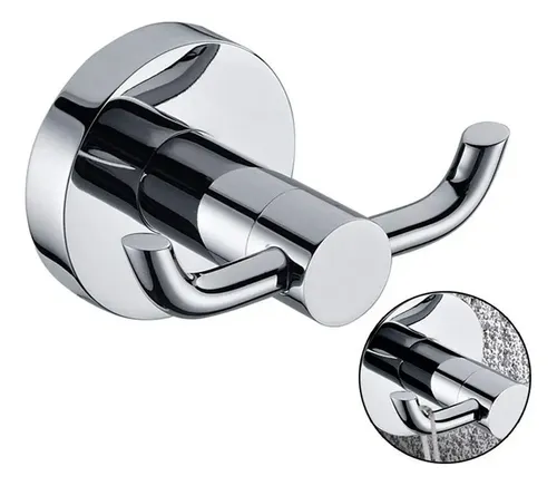 Toallero De Acero Inoxidable For Baño, 2 Ganchos, Gorro Y R