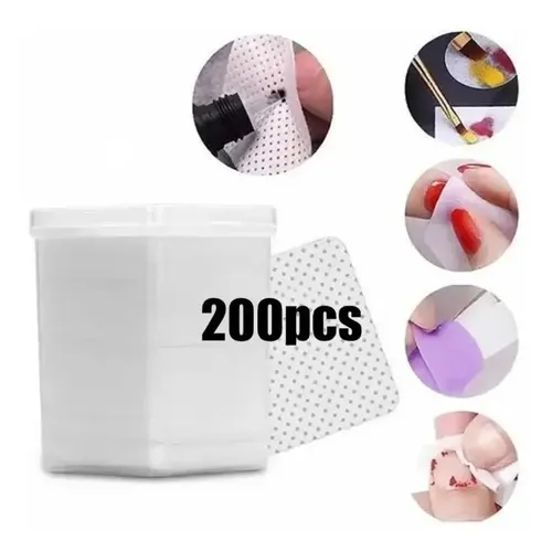 Wipes X200 Pcs Removedor Pegamento Pestañas Y Uñas Manicuria