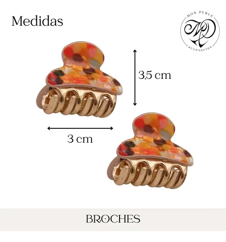 Broches Pelo Hebilla Gancho Media Colita Por Par