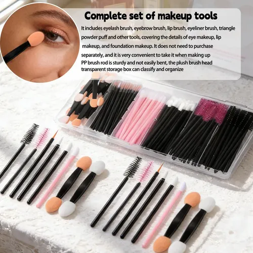 Kit 300 Aplicadores Descartables Para Maquillaje Ojos