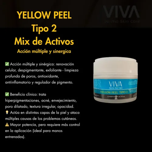 Exfoliante Profesional Yellow Peel Tipo 2 Multiactivos Momento de aplicación Día/Noche Tipo de piel Normal a mixta