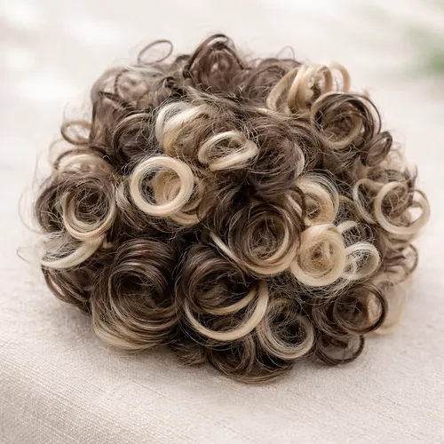 Rodete Postizo Hair Bun Rulos Abundante Humanizado Importado