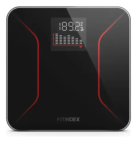 Fitindex Báscula Peso Corporal Pantalla Led Vidrio Templado