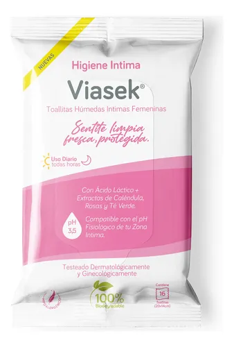Viasek Toallitas Higiene Intima Sobre 16 Unidades