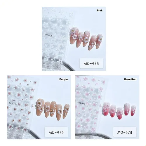 Pegatinas 3d De Flores Para Uñas Diseño Floral Sencillo .