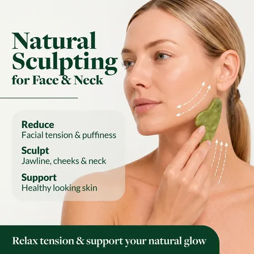 Rodillo Facial Y Gua Sha R.e.m Spring Jade Verde
