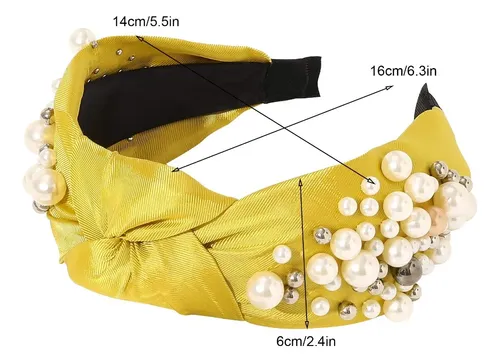 6 Diademas Para Mujer Acolchadas Con Perlas