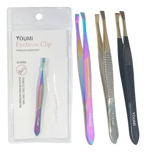 Pincita Recta Para Depilar Cejas X1 Youmi Acero Inoxidable