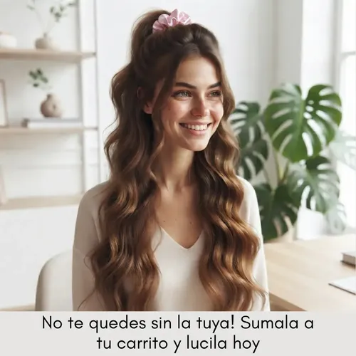 Scrunchie Saten, Colita De Raso Anti Frizz Rosa Bebe