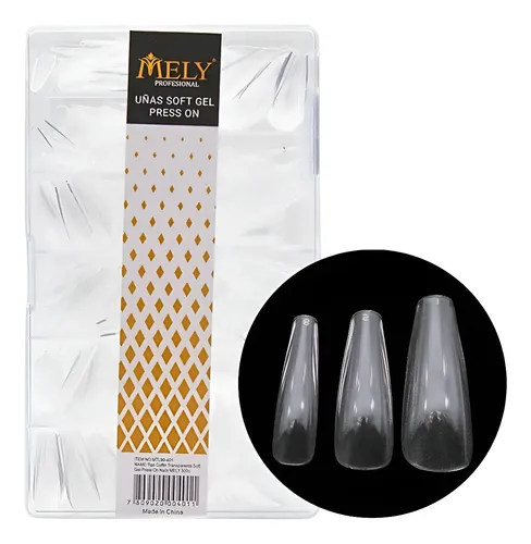 Tips Coffin Sistema Gel Ballerina Ultra Fino Caja X500unidad