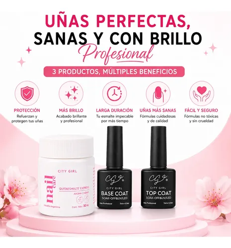 Base Coat +top Coat City Girl 7ml Semipermanente