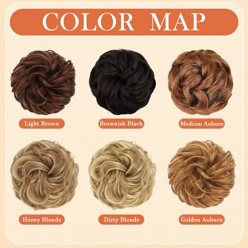 Moño De Pelo Wig Aosyax Messy, 2 Unidades, Rizado Sintético