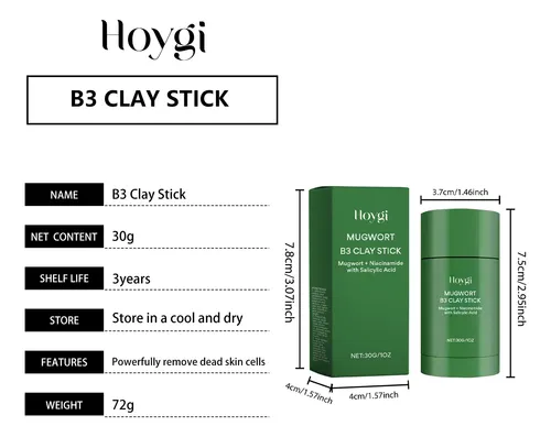 Hoygi Mugwort Clay Mask Stick Para Limpeza Profunda P