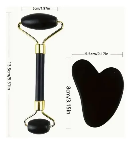 Set De Rodillos Para Masaje Facial Y Corporal Con Tabla Gua