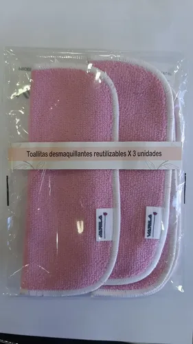 Toallitas Desmaquillantes Reutilizables Varila Rosa Pack X3