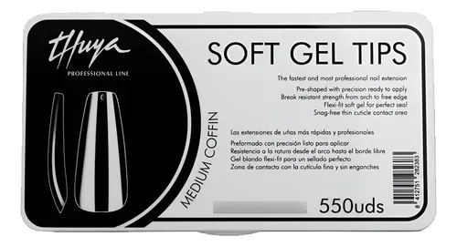 Tips Para Soft Gel Medium Coffin X550u Thuya Uñas