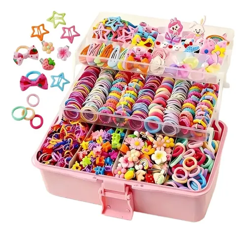 Set Accesorios Pelo Niña Colitas Y Hebillas