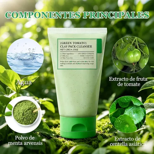 Mascarilla De Arcilla De Tomate Verde, 2 Unidades, 120 G