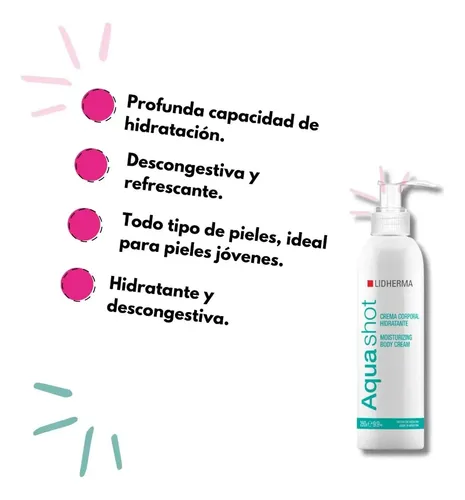 Aquashot Lidherma Crema Corporal Hidratante Humectante 280