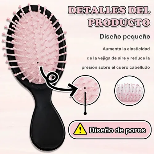 Kit 10 Mini Cepillos Para Desenredar El Cabello Y Peinado