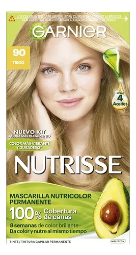 Tintura Garnier Nutrisse Clásico Permanente Tono 90 Trigo Para Cabello