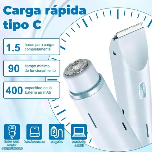 Depiladora De Bikini Para Mujer Electrica Doble Cabeza 2in1