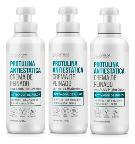 Fithocolor Crema Rulos Pack X3 Protulina Antiestatica X170ml