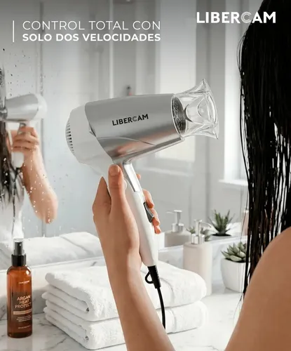 Secador De Pelo Cabello Libercam RSEC-01 Caliente 2 Velocidades 1000w Color Blanco y Gris