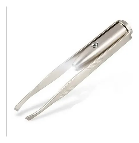 2 Pinzas Para Cejas De Acero Inoxidable Con Luz Led, Pinzas