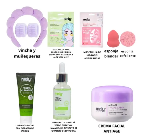 Kit Skincare Antiedad Mujer Facial Labios Look Rejuvenecedor