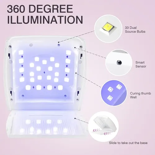 Lámpara Uv Led Recargable 66w Para Uñas Gel Acrílico