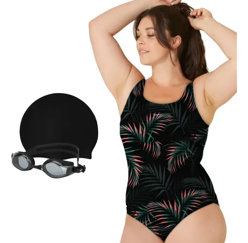 Malla Natacion Señora + Antiparras + Gorro Silicona Safit