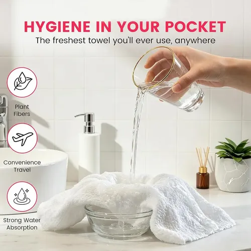 Soft Thick Cotton Disposable Face Towel, Mini Portable