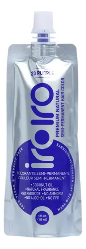 Tinte Semipermanente Vegano Morado Iroiro Hair Color 20