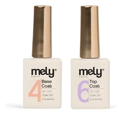 Base Y Top Coat Uñas Semipermanente Manicuria Uv/led Mely
