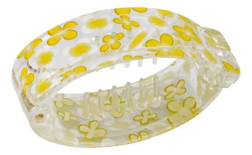 Broches Pelo Banana 6cm Flor Transparente Pack X12 Flores