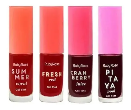 Tinta Gel Tint Labios Rubyrose Hialuronico Vegano Dphantenol Color Cranberry