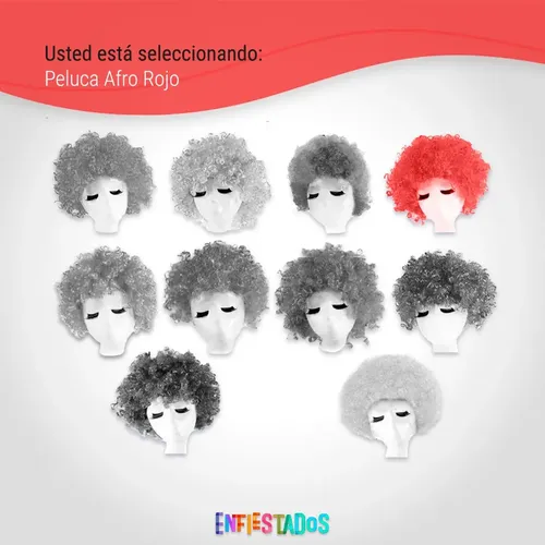 Peluca Super Afro Ondulado Enfiestados Cotillón