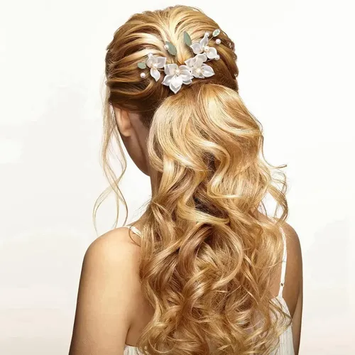 5 Horquillas Con Borlas Y Flores De Camelia, Horquillas Para