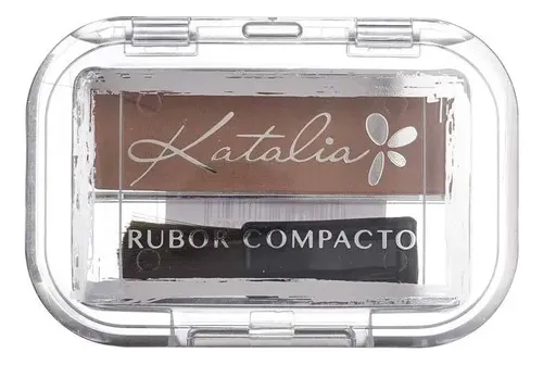 Rubor Compacto Polvo Marrón Mate con Brocha Katalia Tono 03