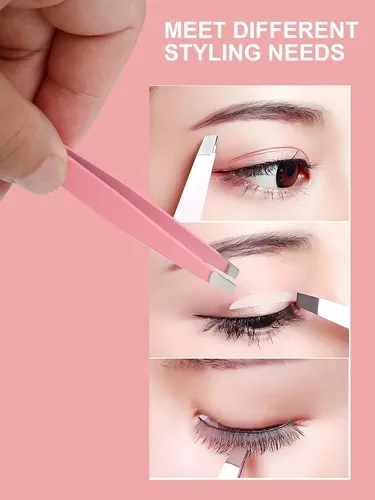 Fokmuaex Juego De Pinzas For Cejas De 6 Piezas: Puntas