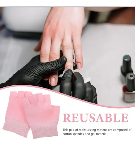 Guantes Hidratantes Rosa Sin Dedos Algodón Reutilizables