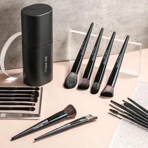Brochas Bs-mall Makeup Brush Set 18 Pcs Premium. Negro